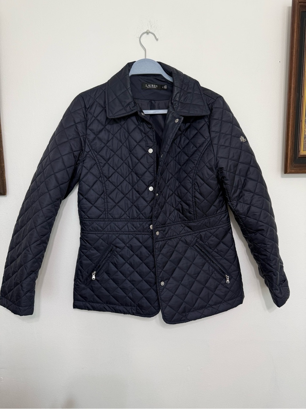 Ralph Lauren Navy Diamond-Quilted Puffer Jacket